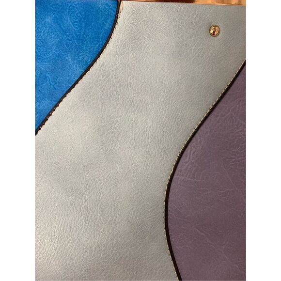 Blue Shades Striped Vegan Handbag - Picture 9 of 9